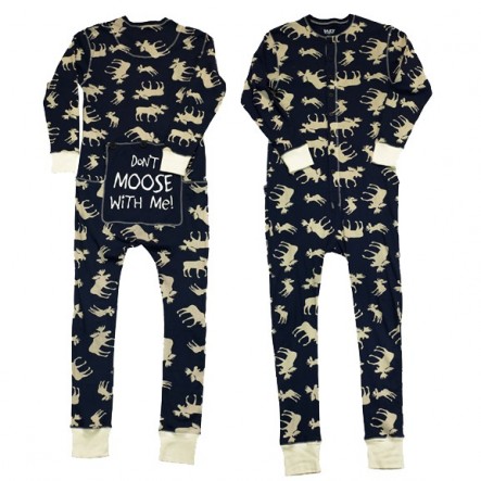 Lazyone - Adult's Blue classic moose onesie pyjamas Lazyone - Adult's Blue classic moose onesie pyjamas
